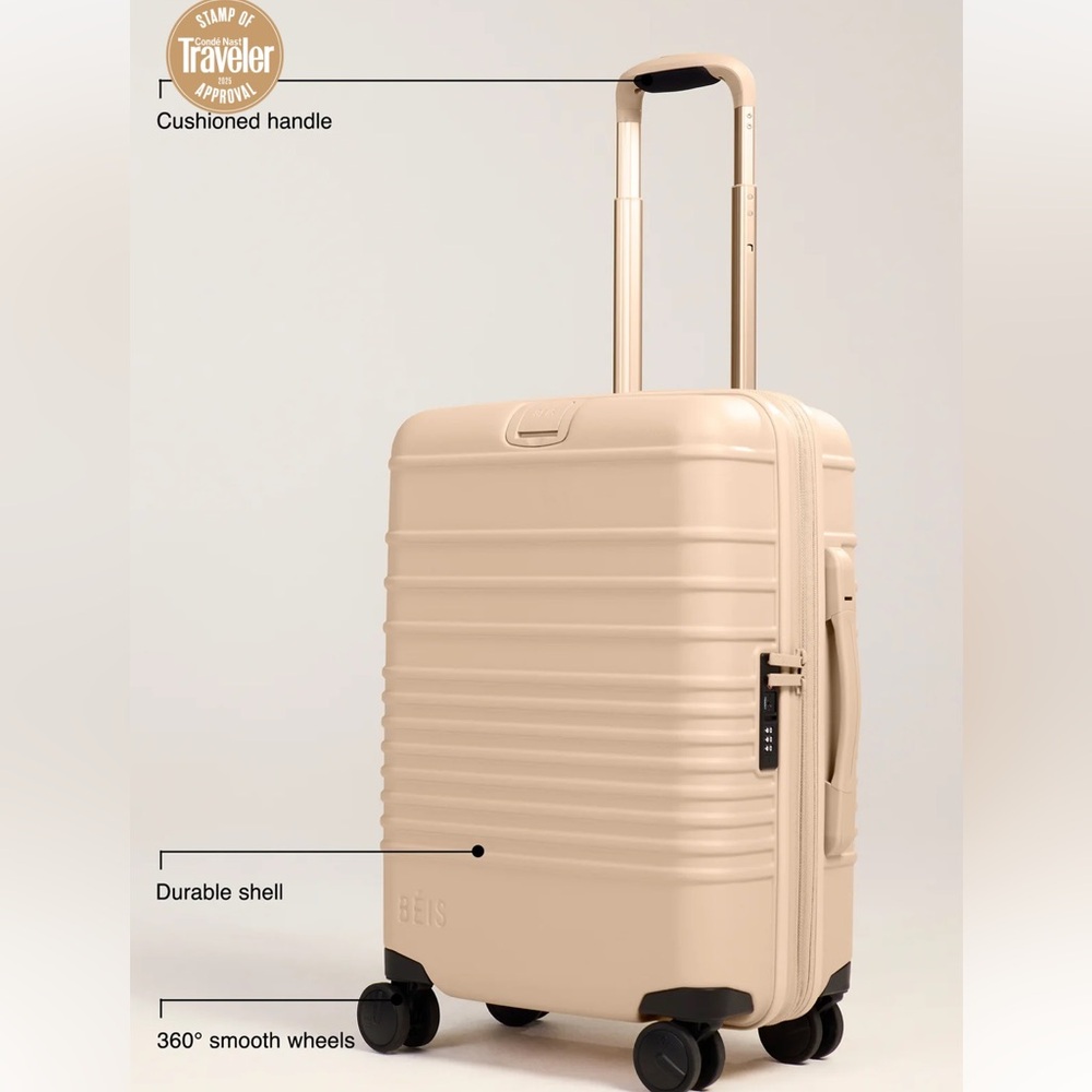 BÉIS Beige Carry On Suitcase - Picture 2 of 2
